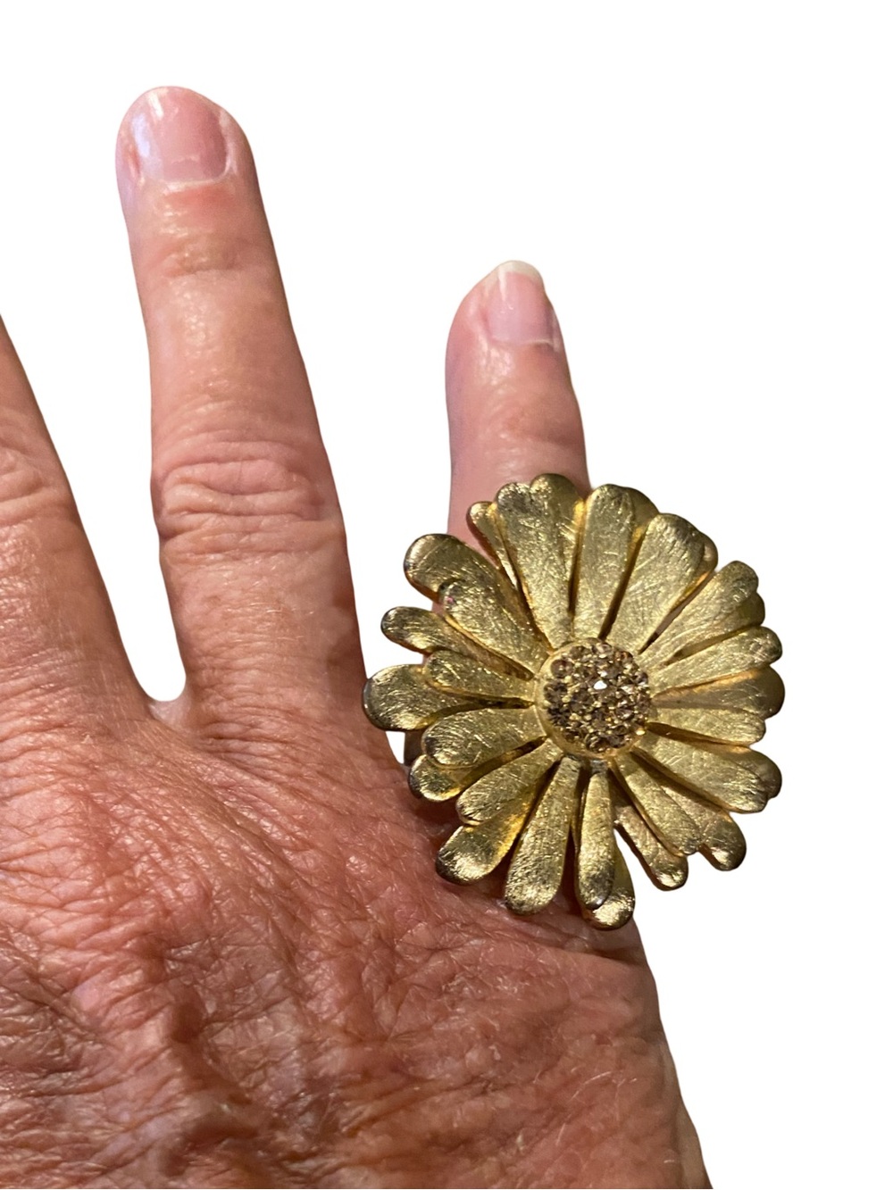 Gold Flower Statement Ring - Women's Fashion Jewelry